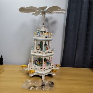 Vintage Easter Pyramid Carousel Vintage Wooden Propeller 3-Tier Pyramid Lillian